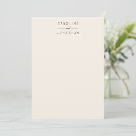 Cartão De Agradecimento Nomes de Casamento Personalizados Modernos Minimal