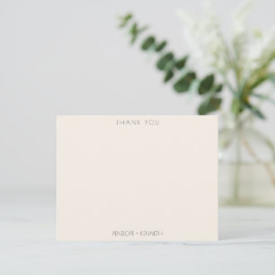Cartão De Agradecimento Nomes Personalizados Casamento Minimalista Moderno