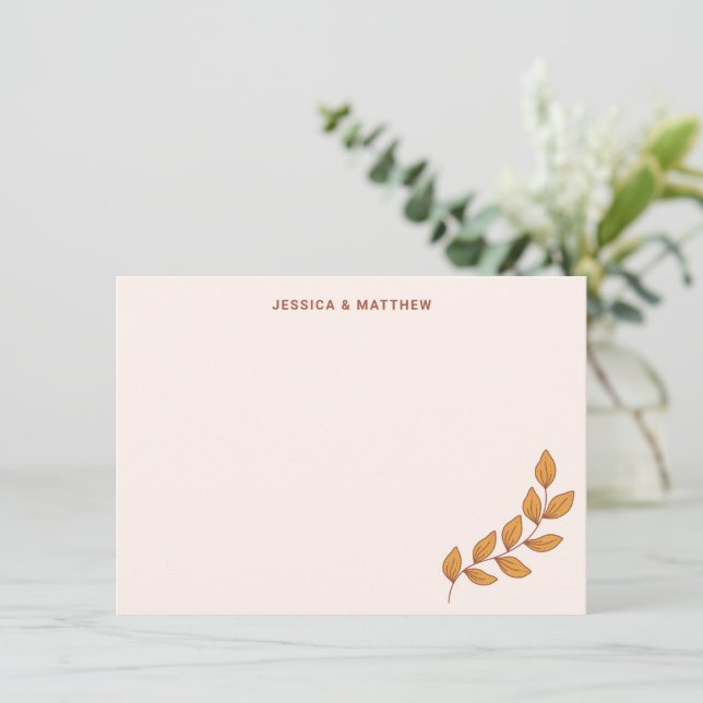 Cartão De Agradecimento Nomes Personalizados De Casamento De Boho Terthy V (Em pé/Frente)