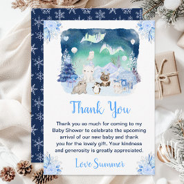 Cartão De Agradecimento Nortes Luzes do Ártico Chá de fraldas de animais