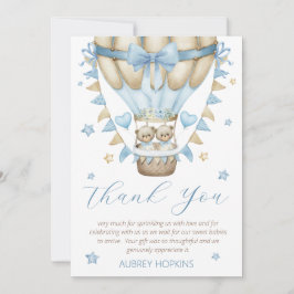 Cartão De Agradecimento Nós Podemos Esperar Um Garoto Gêmeo, Bebê.