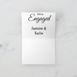 Cartão De Agradecimento Nós somos um casal noivo nome romântico elegante s