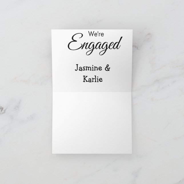 Cartão De Agradecimento Nós somos um casal noivo nome romântico elegante s (Interior)