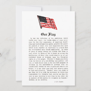 Cartão De Agradecimento Nossa bandeira EUA Americana Patriotismo Palavras