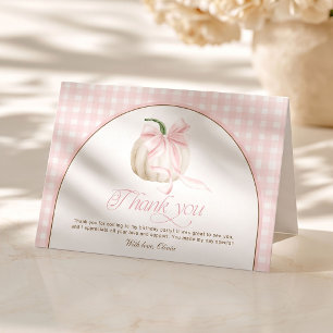 Cartão De Agradecimento Nossa Pequena Abóbora Rosa Xadrez Obrigada