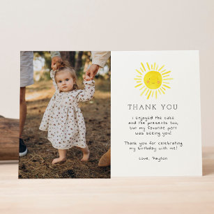Cartão De Agradecimento Nossa Pequena Foto De Primeiro Aniversário, Obriga