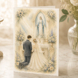 Cartão De Agradecimento Nossa Senhora da Graça Casamento Católico Agradeci