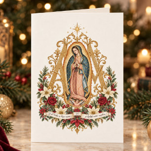 Cartão De Agradecimento Nossa Senhora de Guadalupe Escritura Espanhola Nat