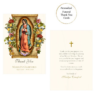 Cartão De Agradecimento Nossa Senhora de Guadalupe Memorial Católico Roman