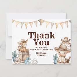 Cartão De Agradecimento Nosso Chá de fraldas Oeste Selvagem do Nosso Peque