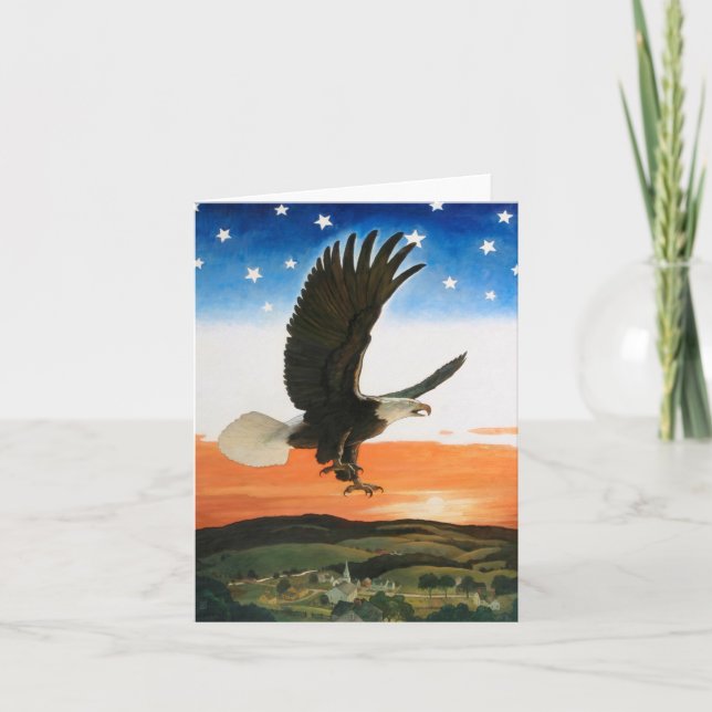 Cartão De Agradecimento Nosso emblema por Newell Convers Wyeth (Frente)