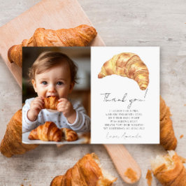 Cartão De Agradecimento Nosso Pequeno Croissant 1º Aniversário Obrigado