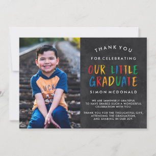 CARTÃO DE AGRADECIMENTO NOSSO PEQUENO GRADUADO GRADUAÇÃO NO QUADRO-NEGRO