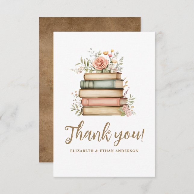 Cartão De Agradecimento Nosso Próximo Capítulo Chá de fraldas Storybook Ob (Frente/Verso)