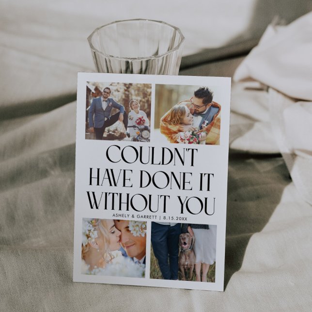 Cartão De Agradecimento Not Without You Wedding 4-Photo White (Criador carregado)