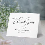 Cartão De Agradecimento Nota de caligrafia mínima da Elegância<br><div class="desc">Casamento de Caligrafia Minimalista Lindo,  Bonita,  Simples E Elegante Moderno Obrigado Cartão de Nota Dobrada</div>