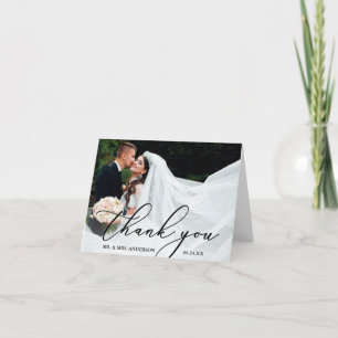 Cartão De Agradecimento Nota De Casamento Da Caligrafia Moderna Elegante