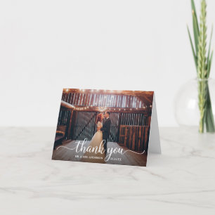 Cartão De Agradecimento Nota De Casamento Da Fotografia Da Caligrafia Russ