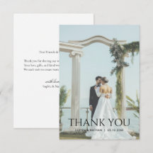 Nota de Casamento de Foto Moderna Minimalista