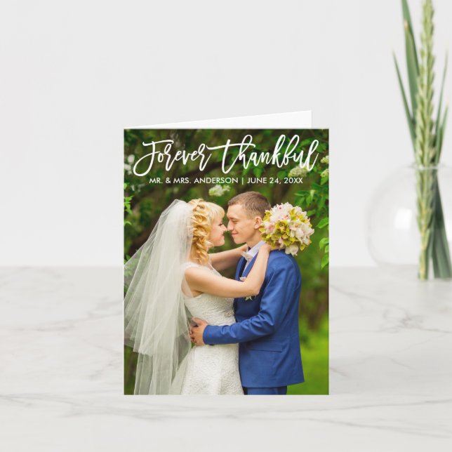 Cartão De Agradecimento Nota de Casamento de Graças Moderno do Escovo para (Frente)