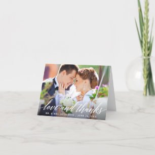 Cartão De Agradecimento Nota de Casamento sobre Caligrafia Moderna e Obrig