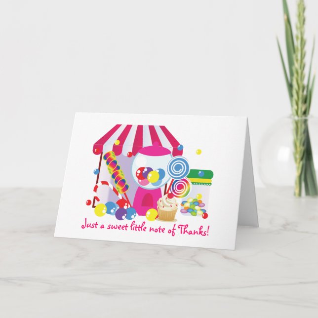 Cartão De Agradecimento Nota de obrigados da Sweet Shoppe (Frente)