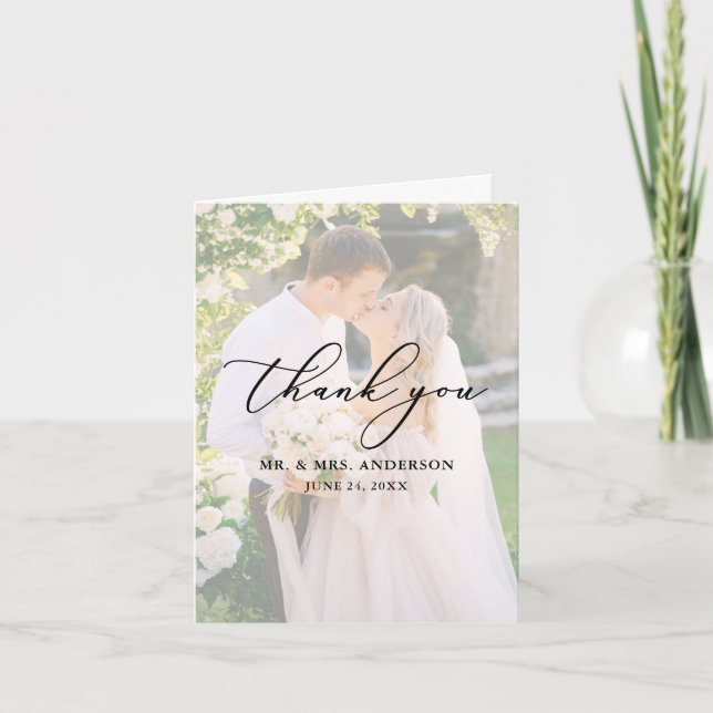 Cartão De Agradecimento Nota de Sobreposição de Fotografia do Delicate Cal (Frente)