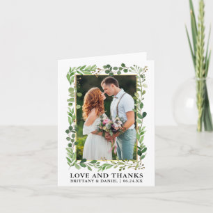 Cartão De Agradecimento Nota sobre Obrigados de Amor Dourado Eucalyptus