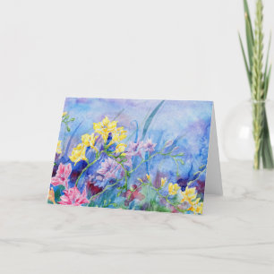 Cartão De Agradecimento Notecard de Vazio "Freesias"