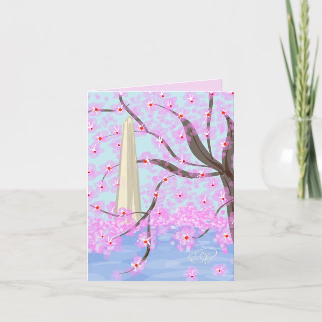 Cartão De Agradecimento Notecard de Washington, DC/Cherry Blossom (Frente)