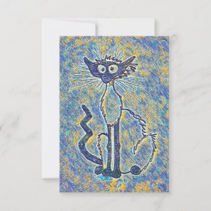 Cartão De Agradecimento Notecard Gato Frazzado