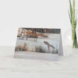 Cartão De Agradecimento Notecard of Jumping Fox, Steamboat Springs, Co