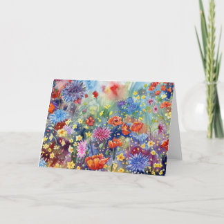 Cartão De Agradecimento Notecard Vazio "Poppy Meadow"