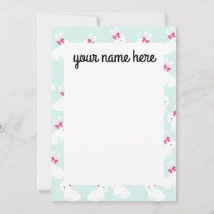 Cartão De Agradecimento Notecards Bunny Rabbit Personalizados