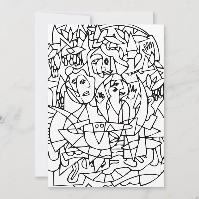 Cartão De Agradecimento Notecards Macbeth "Três Bruxas" (Frente)