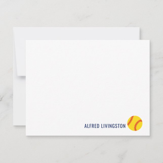 Cartão De Agradecimento Noteclados de softball personalizados para esporte (Frente)