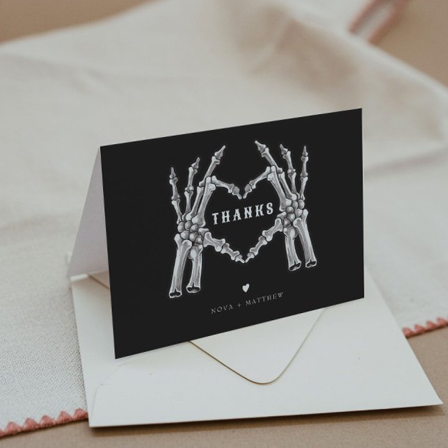 Cartão De Agradecimento NOVA Halloween Halloween Góthic Skull Heards Mãos  (Criador carregado)