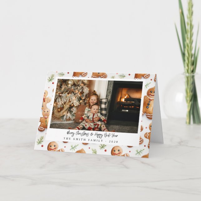 Cartão De Agradecimento Novelty Gingerbird Men Foto de Férias (Frente)