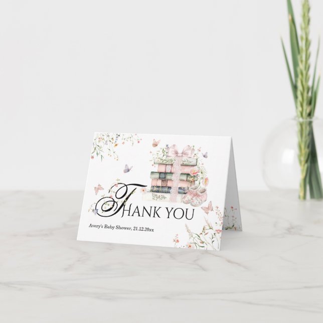 Cartão De Agradecimento Novo capítulo Começa Livro de Flores Selvagens Chá (Frente)