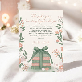 Cartão De Agradecimento Novo Capítulo Livros Whimical Sage Chá de fraldas 