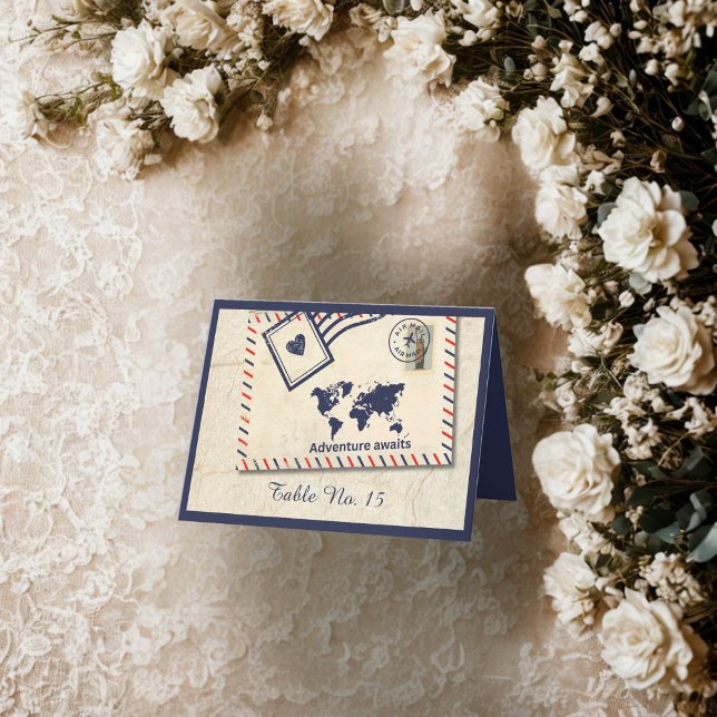 Cartão De Agradecimento número da tabela Casamento de Destino de Aventura  (Criador carregado)