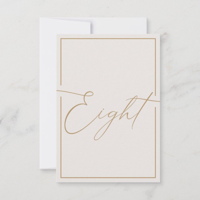 Cartão De Agradecimento Número da Tabela de Caligrafia Mínima Elegante (Verso)