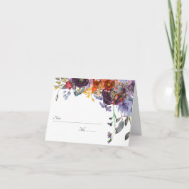 Cartão De Agradecimento Número de Tabela Personalizada Floral de Plum Oran
