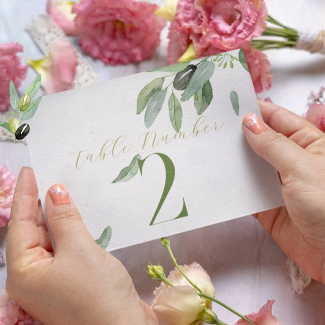 Cartão De Agradecimento Número de Tabelas de Ramificação da Oliva Toscana  (Criador carregado)