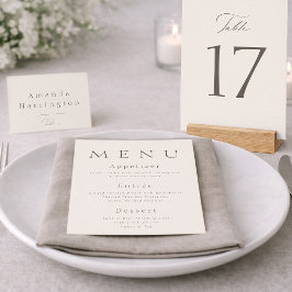 Cartão De Agradecimento Números de Mesa de Casamento Elegantes e Mínimos e