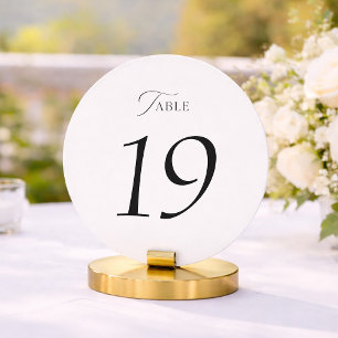 Cartão De Agradecimento Números de Mesa de Casamento Elegantes em Preto e 