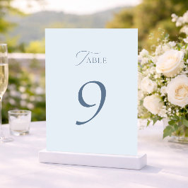 Cartão De Agradecimento Números de Mesa de Casamento em Azul Poeirento Min