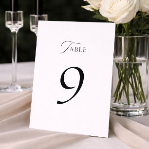 Cartão De Agradecimento Números de Mesa de Casamento em Script Minimalista