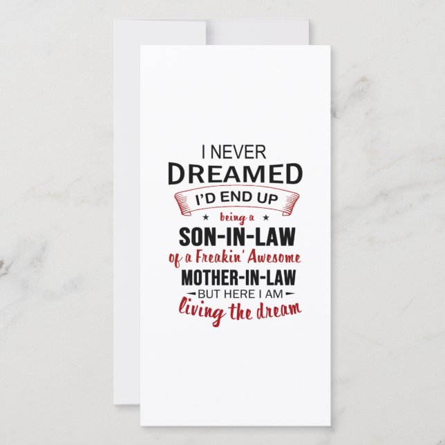 Cartão De Agradecimento Nunca Sonhei que acabaria sendo um genro (Frente)