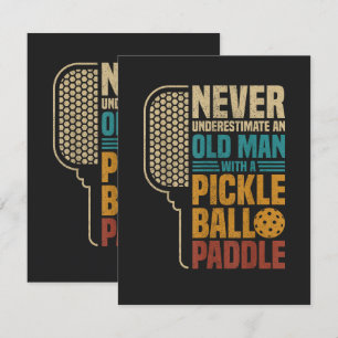 Cartão De Agradecimento Nunca Subestime um Homem Velho com um Pickleball